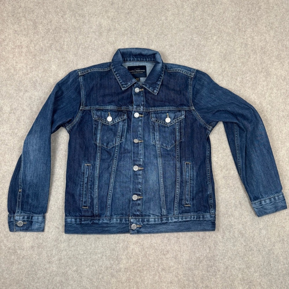 Lucky Brand Denim Jacket Womens Medium Blue The Tomboy Trucker Jean Jacket